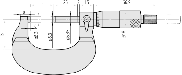 Mitutoyo Mitutoyo Dış Çap Mikrometresi 0-25mm 0-25 mm | 102-301