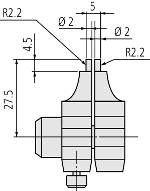 Mitutoyo Kaliper Çene İçi Mikrometre 5-30mm | 145-185 Teknik Çizim
