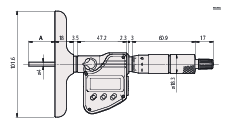 Mitutoyo Dijital Derinlik Mikrometresi 0-150 mm (Değiştirilebilir Çubuklar) | 329-250-30 Teknik Ölçüm