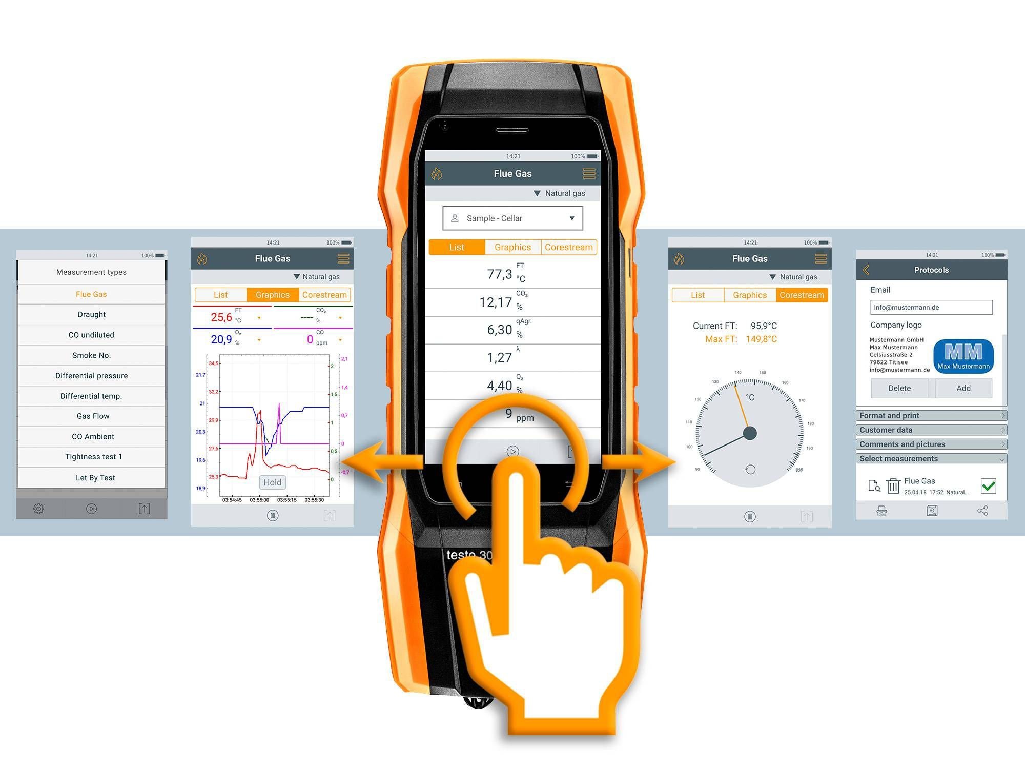 Testo Baca Gaz Analiz Cihazı (Akıllı Dokunmatik Ekran) | Testo 300 Resim-2