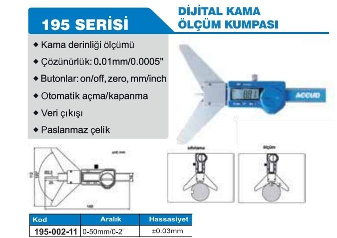 ACCUD Dijital Kama Ölçüm Kumpası | 195-002-11