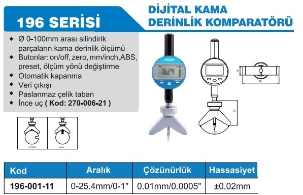 ACCUD Dijital Kama Derinlik Komparatörü | 196-001-11