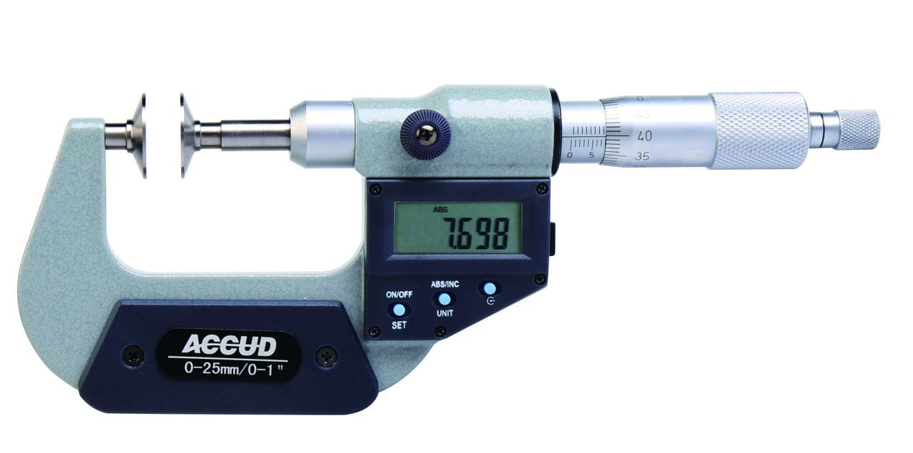 ACCUD Dijital Sabit Milli Disk Mikrometresi 0-100mm | 332 Serisi