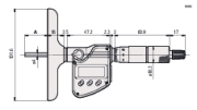 Mitutoyo Dijital Derinlik Mikrometresi 0-150 mm (Değiştirilebilir Çubuklar) | 329-250-30